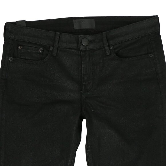 Vince Black Dylan Coated Moto Zip Leg Skinny Pants Jeans 27 - Picture 4 of 9